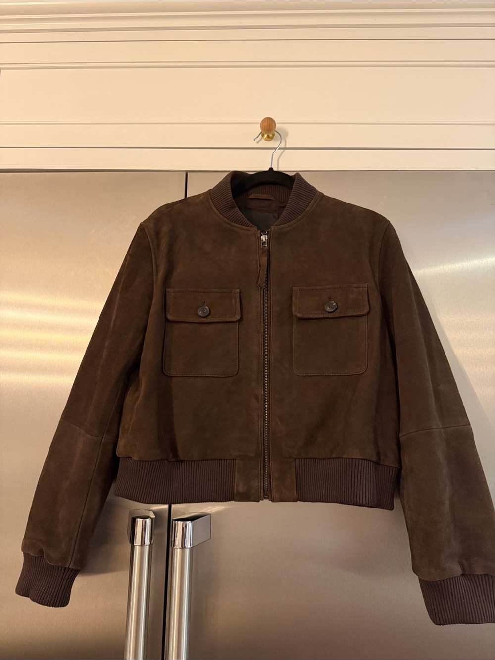 Zara Suede Leather Bomber Jacket size Medium Limited Edition - Picture 4 of 13